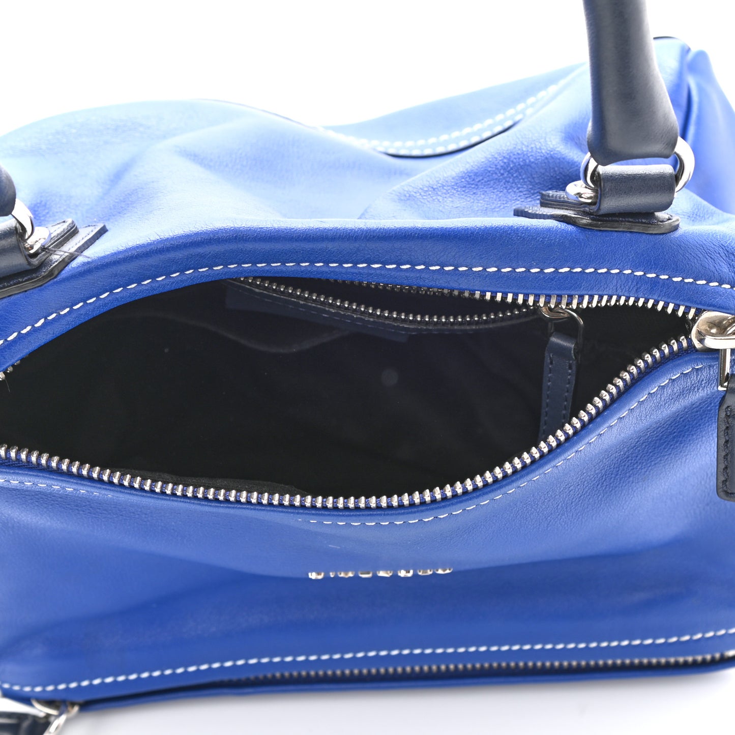 Calfskin Small Pandora Logo Strap Blue