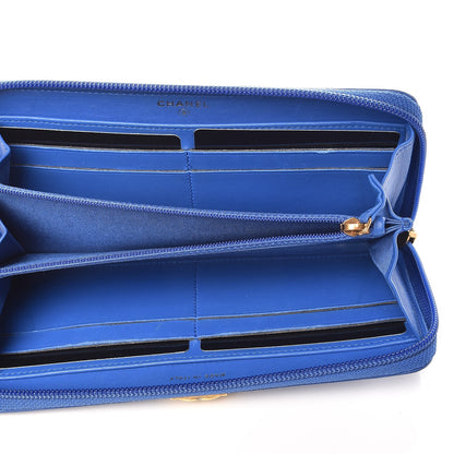 Chanel Lambskin Quilted Boy Zip Around Wallet Blue 5 of 11