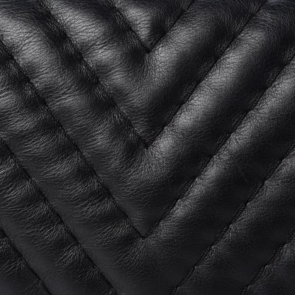 Chanel Calfskin Surpique Chevron Large Flap Black 8 of 10