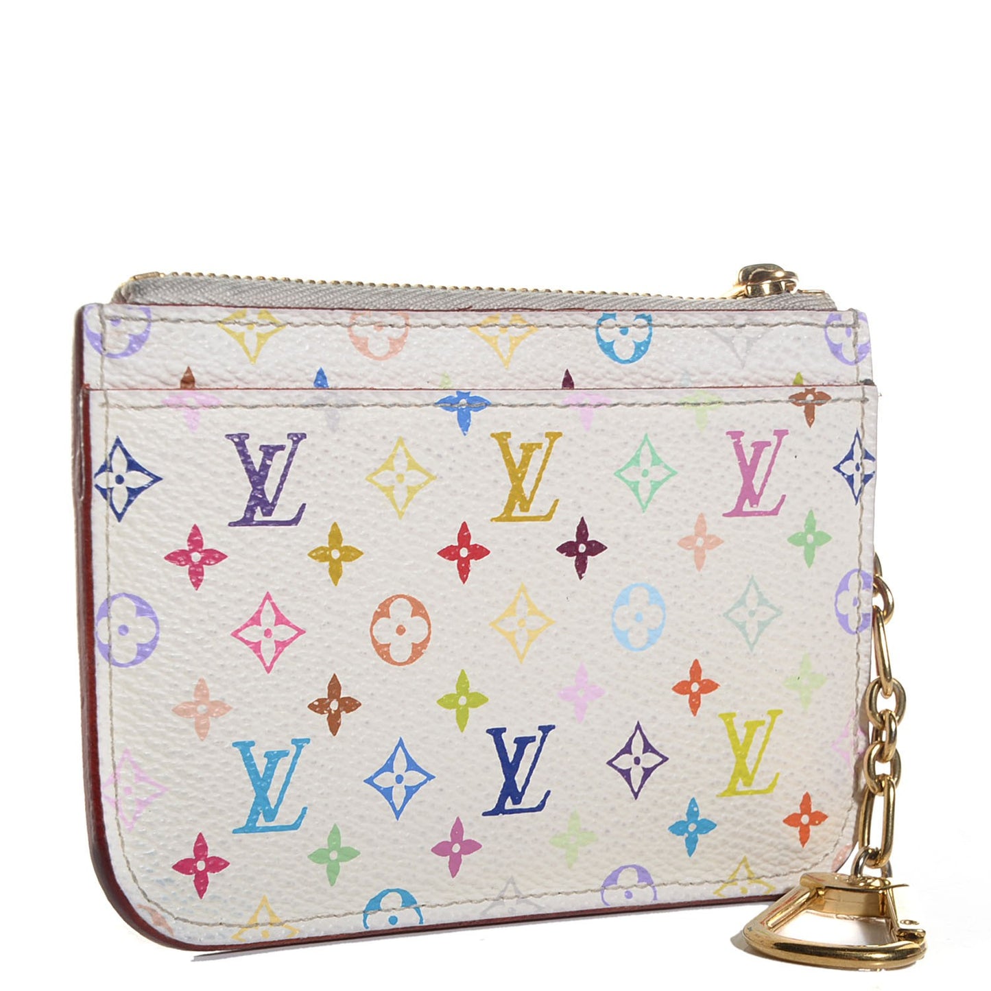 Monogram Multicolor Key Pouch White Litchi