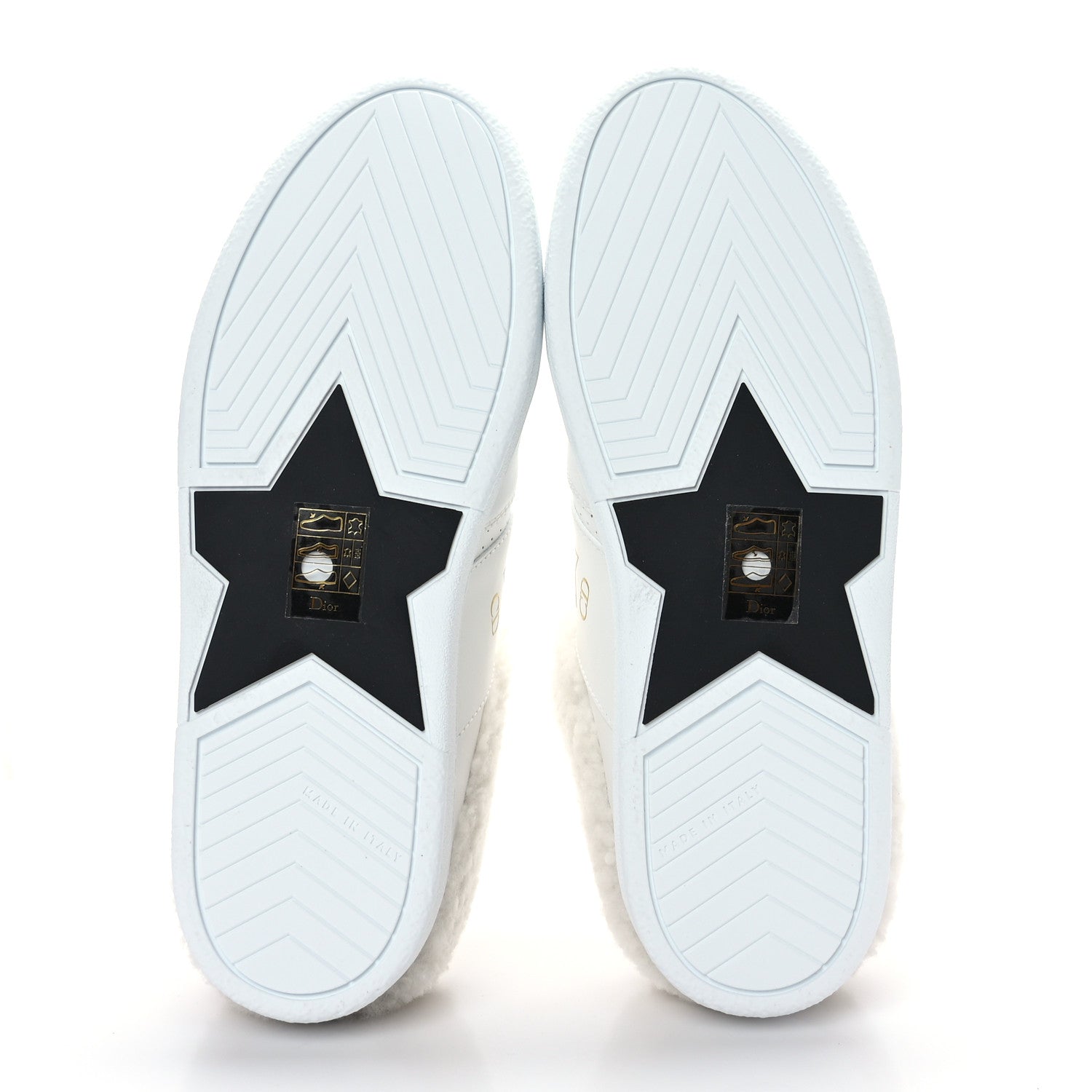 Christian Dior Calfskin Sherpa Womens Walk'n' Dior Star Sneakers 35 White Gold 5 of 7