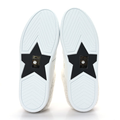 Christian Dior Calfskin Sherpa Womens Walk'n' Dior Star Sneakers 35 White Gold 5 of 7