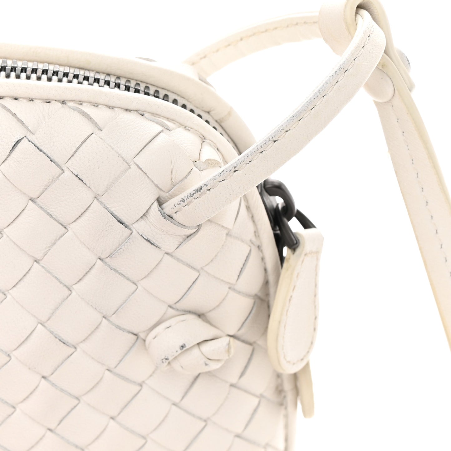 Nappa Intrecciato Nodini Crossbody Messenger White