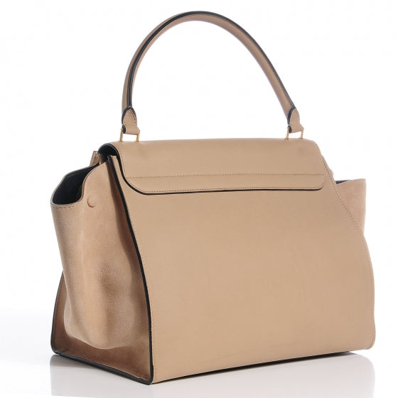 Celine Calfskin and Suede Large Trapeze Dune 3 of 9