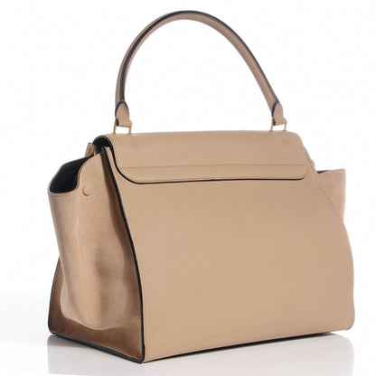 Celine Calfskin and Suede Large Trapeze Dune 3 of 9