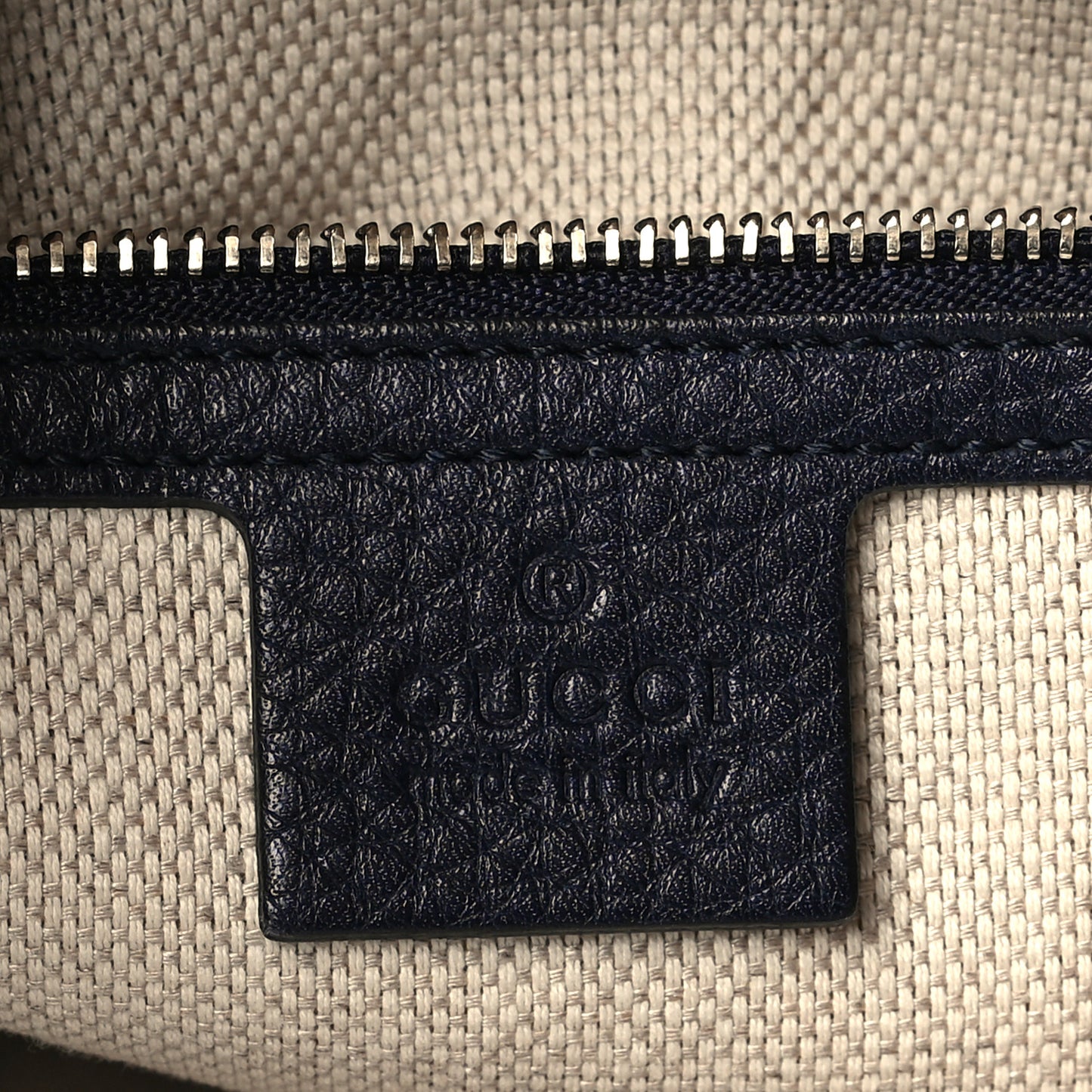 Pebbled Calfskin Large Soho Hobo Dark Blue