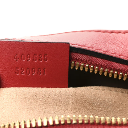 Gucci GG Supreme Monogram Kingsnake Heart Embroidered Mini Chain Shoulder Bag Beige Hibiscus Red 7 of 10
