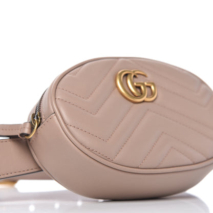 Gucci Calfskin Matelasse GG Marmont Belt Bag 85 34 Porcelain Rose 6 of 12