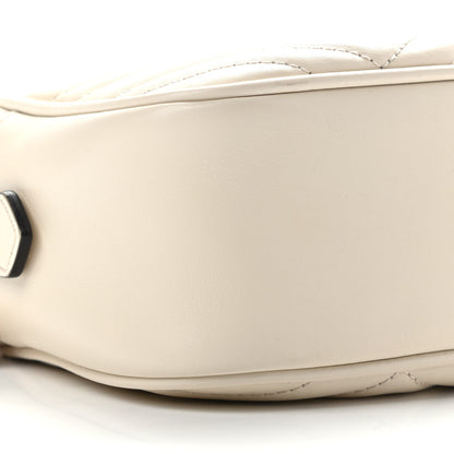 Gucci Calfskin Matelasse Small GG Marmont Chain Shoulder Bag White 9 of 10