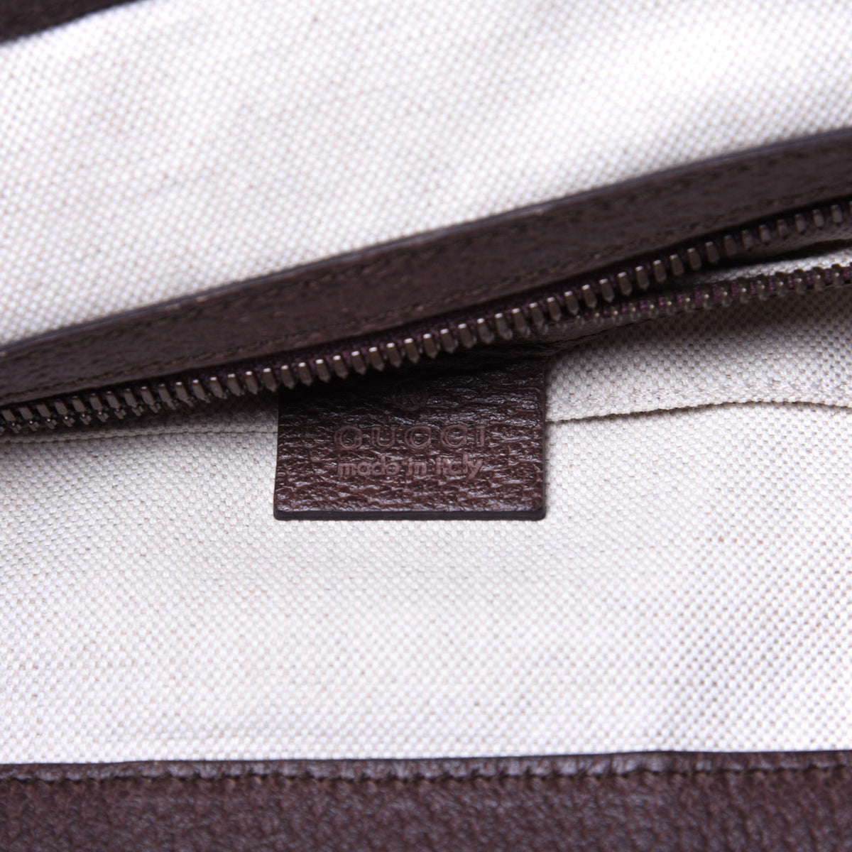 GG Supreme Monogram Textured Calfskin Web Medium Ophidia Slip Handle Tote Beige Ebony New Acero