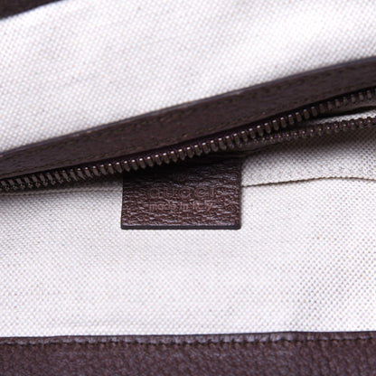 Gucci GG Supreme Monogram Textured Calfskin Web Medium Ophidia Slip Handle Tote Beige Ebony New Acero 6 of 12
