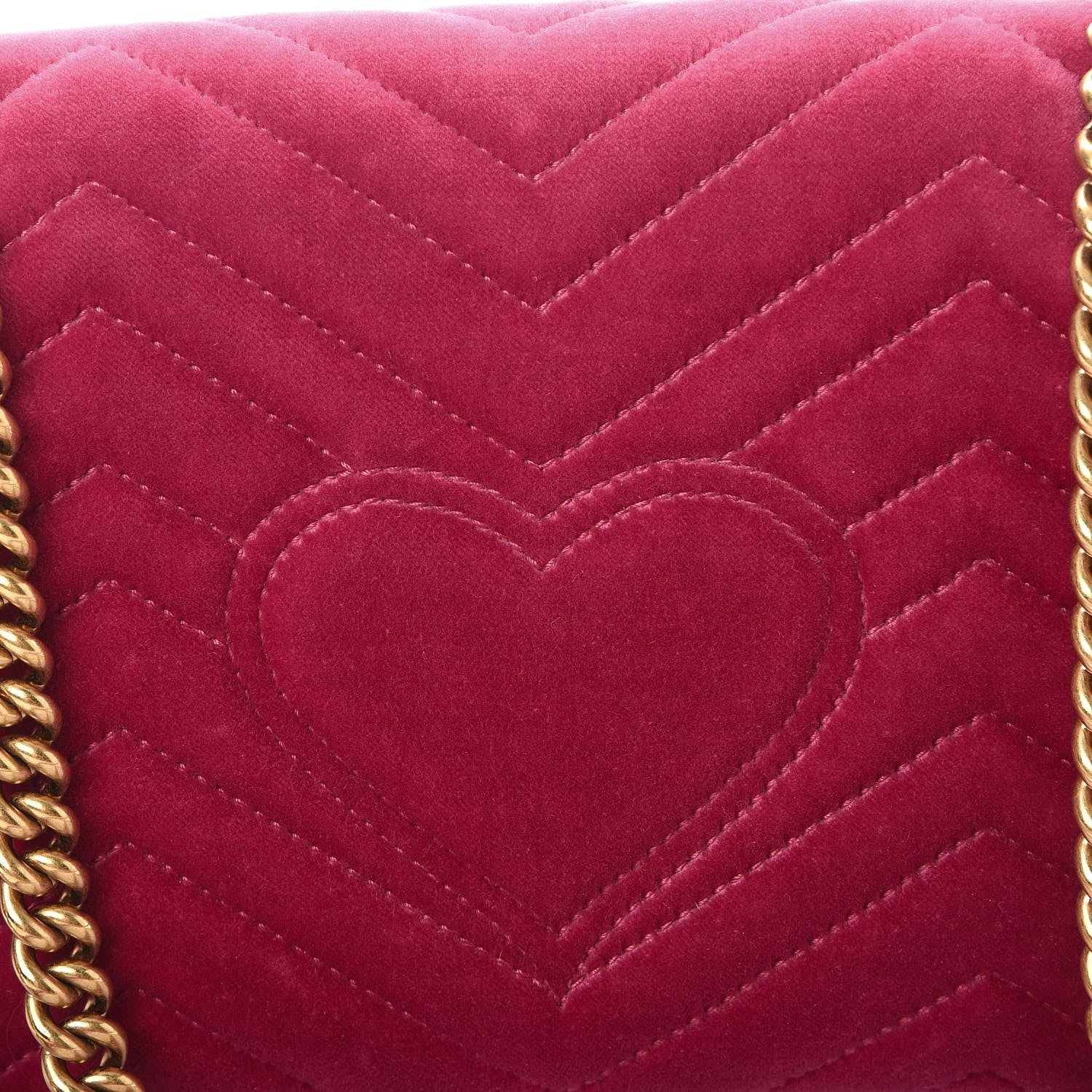 Gucci Velvet Matelasse Small GG Marmont Shoulder Bag Light Raspberry Rose 10 of 11