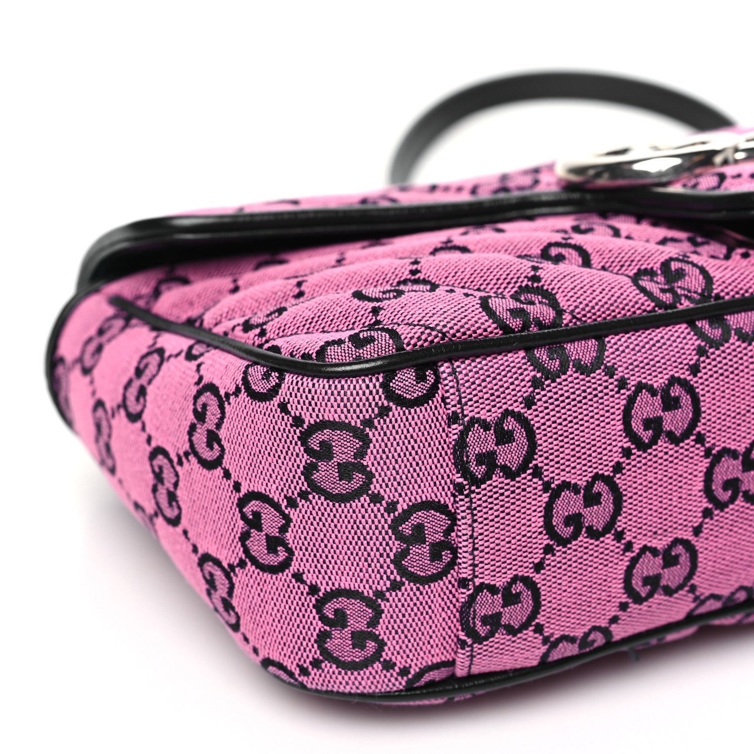 Gucci Monogram Multicolor Matelasse Diagonal Small GG Marmont Shoulder Bag Pink Blue 9 of 12