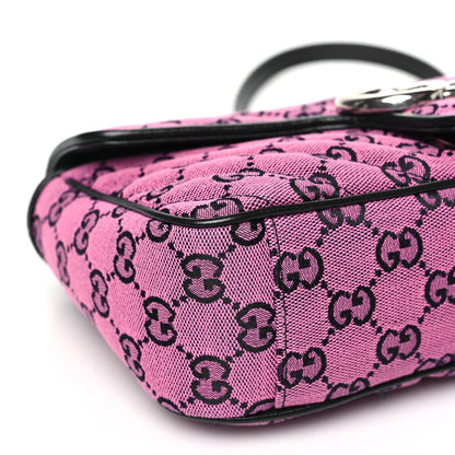 Gucci Monogram Multicolor Matelasse Diagonal Small GG Marmont Shoulder Bag Pink Blue 9 of 12