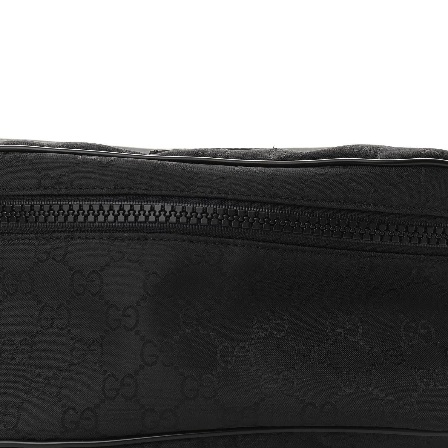Gucci Nylon Monogram Fanny Pack Belt Bag Black 8 of 10