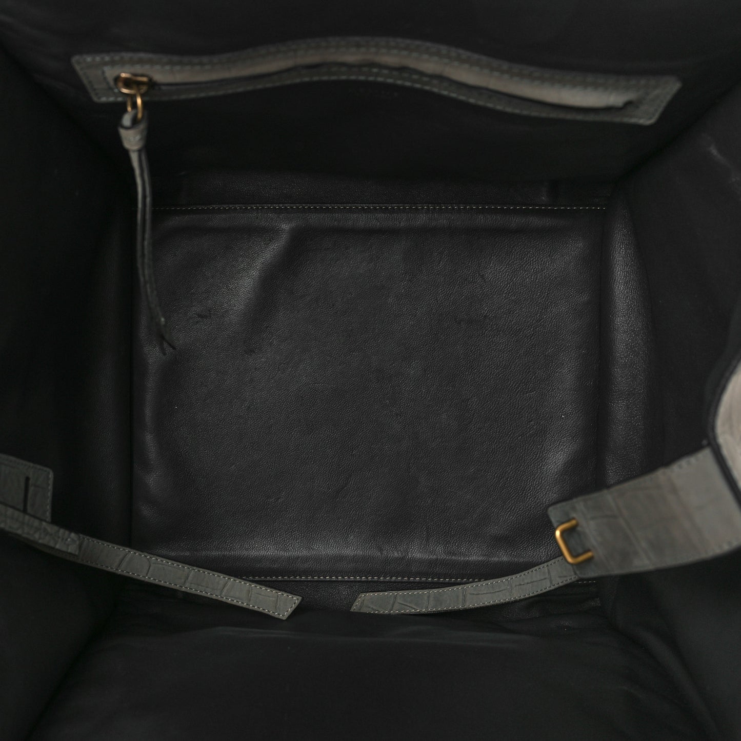 Crocodile Embossed Nubuck Medium Phantom Luggage Grey