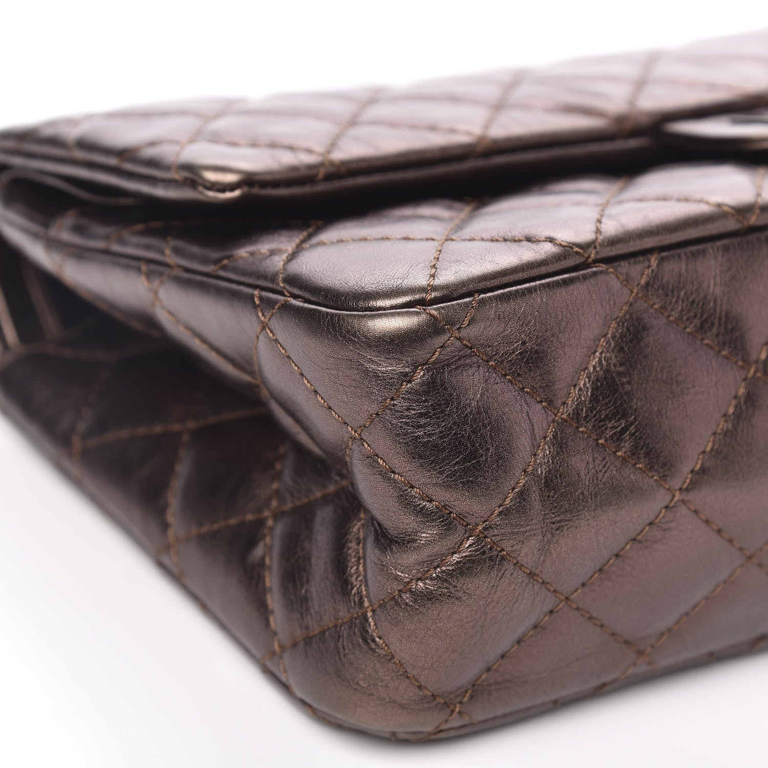 Chanel Metallic Aged Calfskin Quilted 2.55 Reissue 225 Flap Bronze 8 of 12