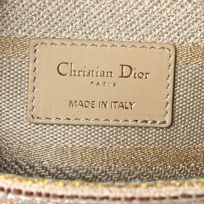 Christian Dior Canvas Embroidered Medium Lady D-Lite Beige Multicolor 6 of 10