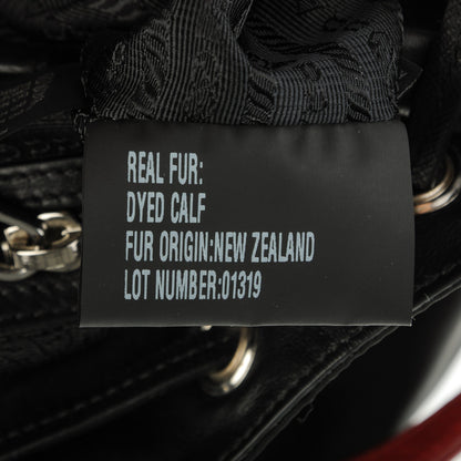 Prada Nylon Cavallino Leopard Print Shoulder Bag Black Miele Rosso 7 of 9