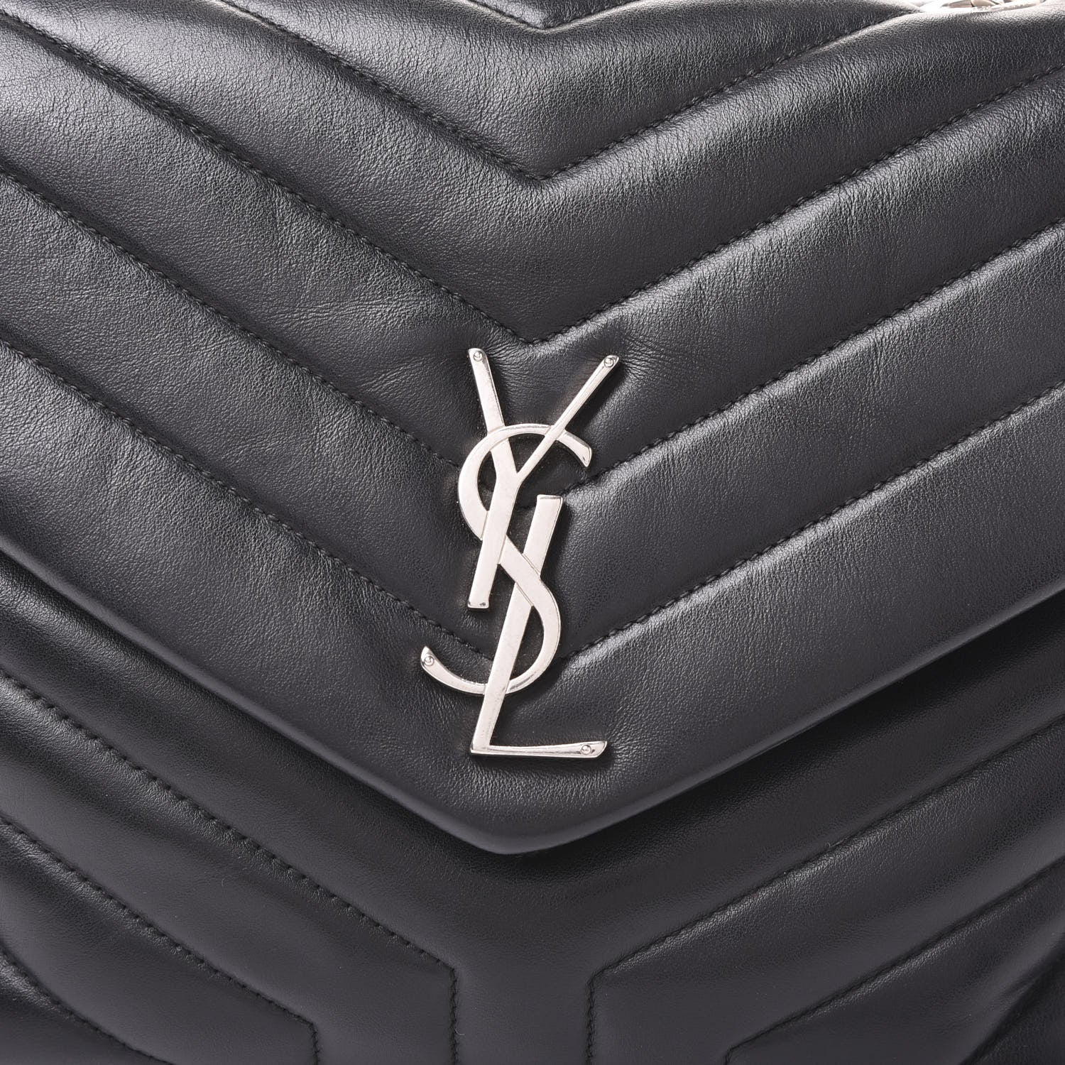 Saint Laurent Calfskin Y Quilted Monogram Medium Loulou Chain Satchel Black 6 of 8