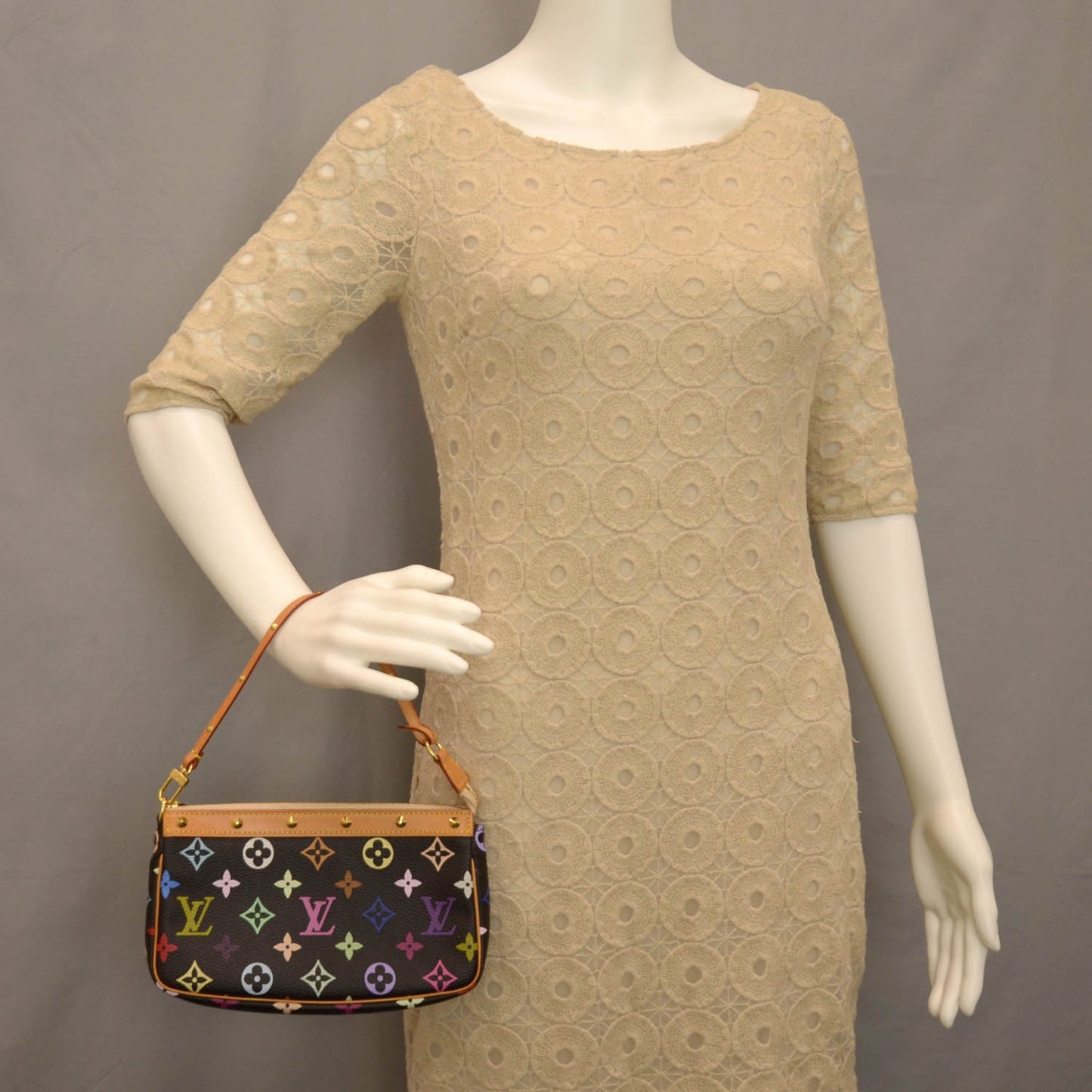 Monogram Multicolor Pochette Accessories Black