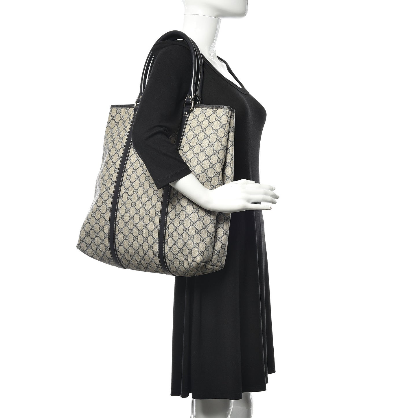GG Plus Monogram Joy Vertical Tote Navy