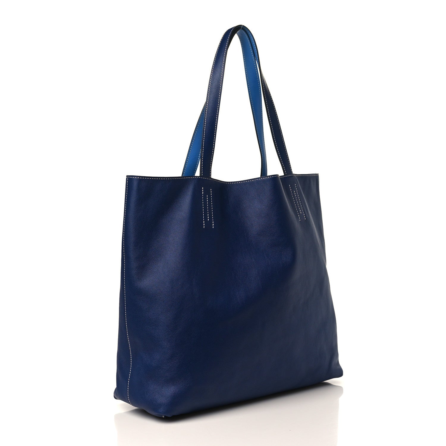 Hermes Veau Sikkim Double Sens 45 Tote Bleu Sapphire Bleu Paradis 4 of 12