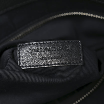 Saint Laurent Raffia Linen Calfskin Rive Gauche Tote Black 7 of 10