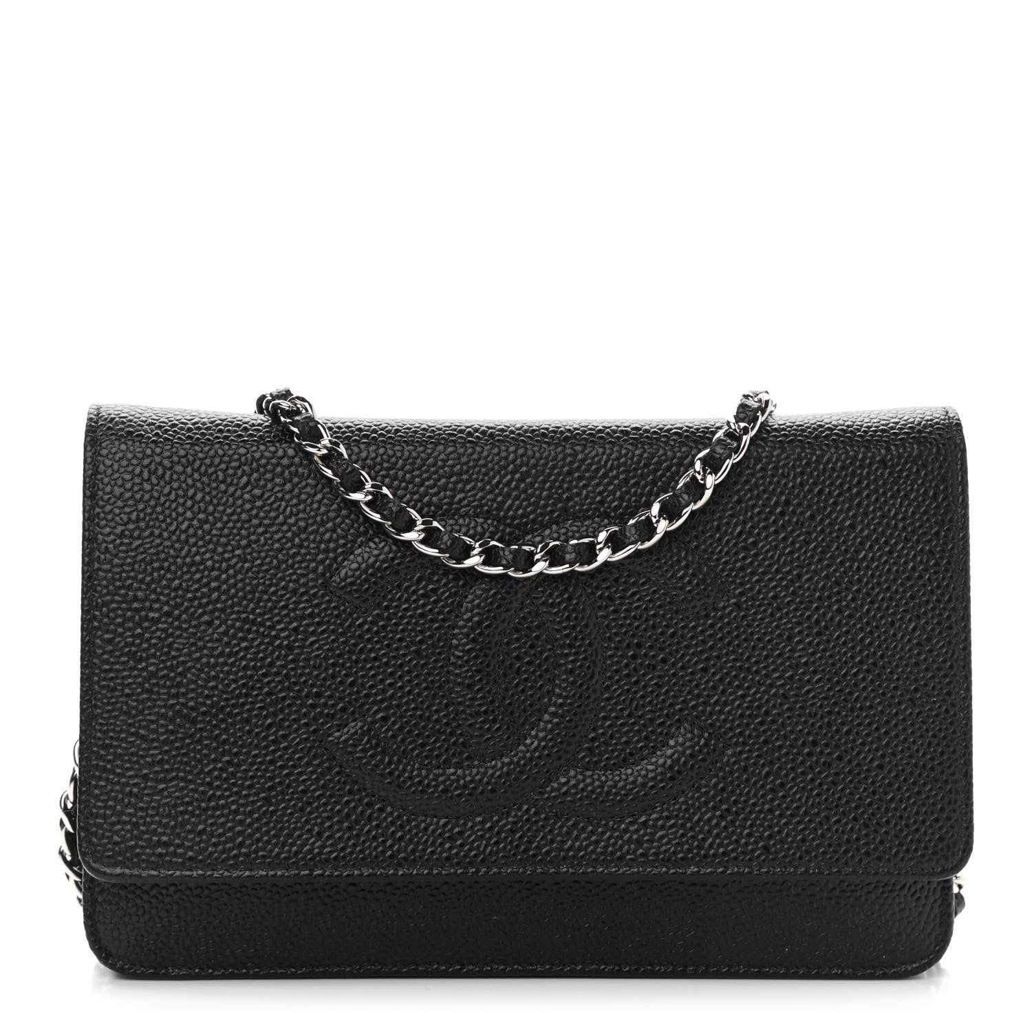 Chanel Caviar Timeless CC Wallet On Chain WOC Black 1 of 12