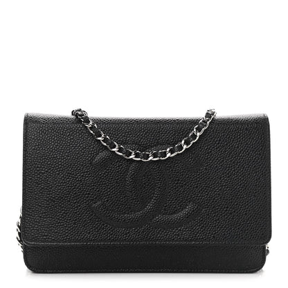 Chanel Caviar Timeless CC Wallet On Chain WOC Black 1 of 12