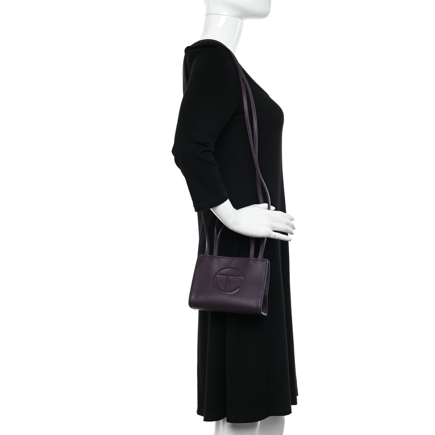 Vegan Leather Small Shopping Bag Eggplant