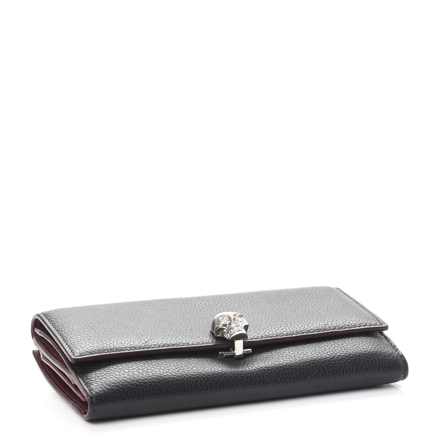 Calfskin Skull Continental Wallet Black