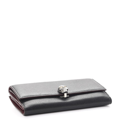 Alexander McQueen Calfskin Skull Continental Wallet Black 4 of 20