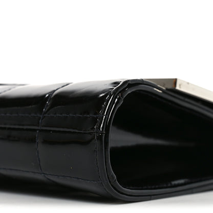 Chanel Patent Chocolate Bar Chain Clutch Black 10 of 10