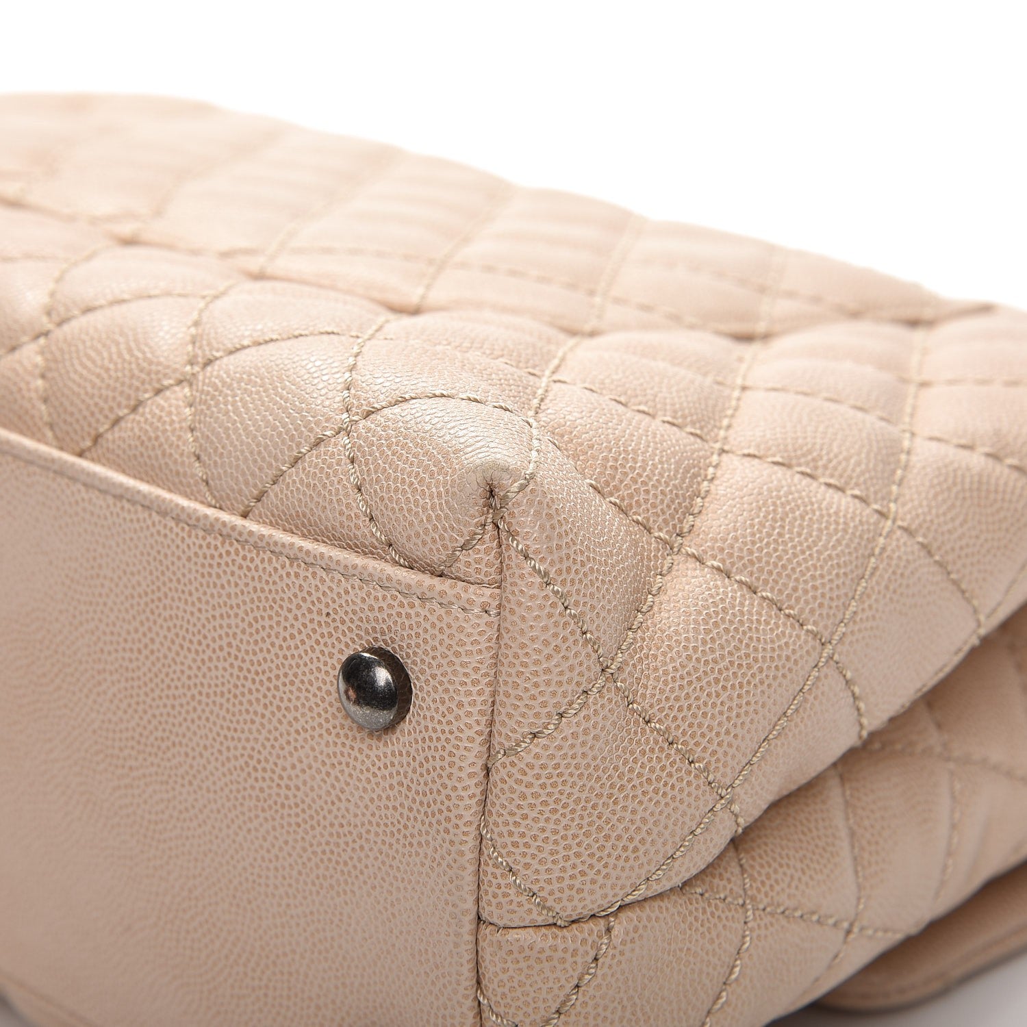 Chanel Caviar Quilted Medium Coco Handle Flap Light Beige 11 of 12