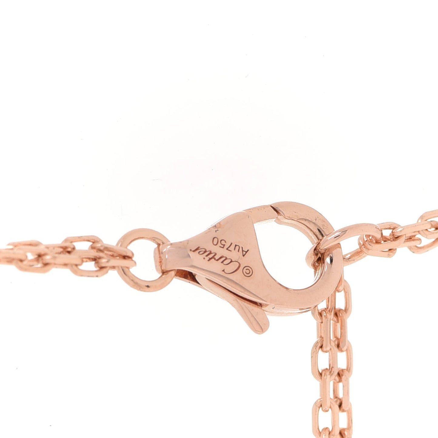 18K Pink Gold 2 Diamond LOVE Necklace