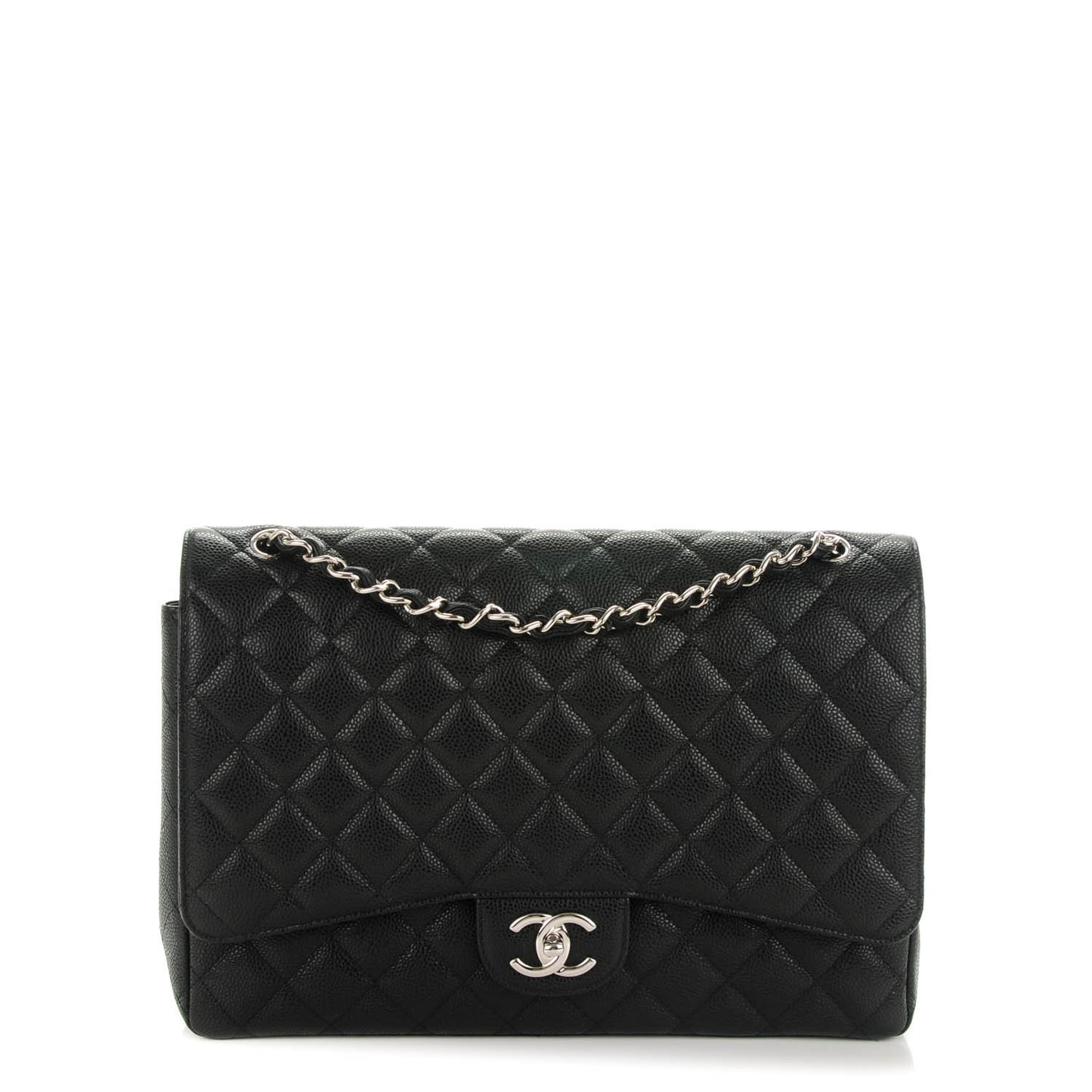 Caviar Quilted Maxi Double Flap Black