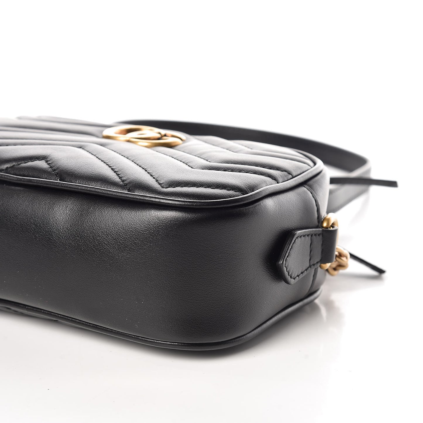 Calfskin Matelasse Mini GG Marmont Chain Shoulder Bag Black