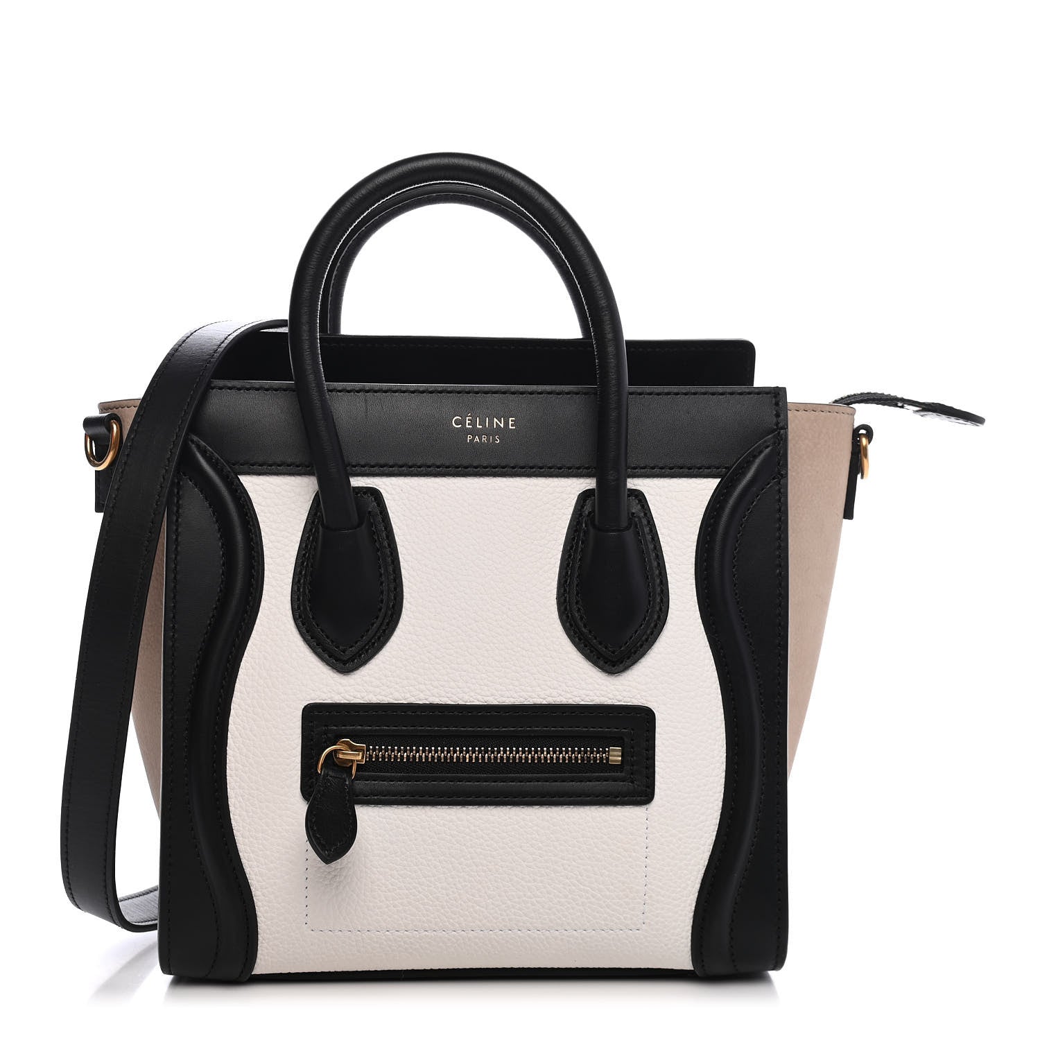 Celine Smooth Drummed Calfskin Nano Tri-Color Luggage White 1 of 8