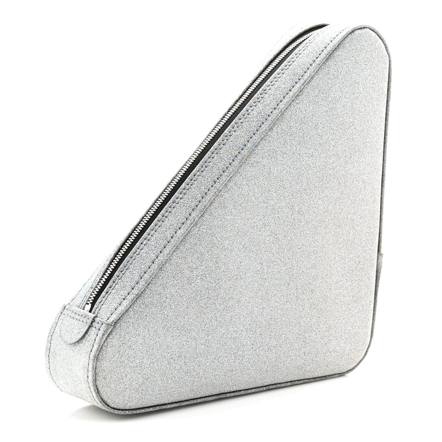 Glitter M Triangle Pouch Argent Black