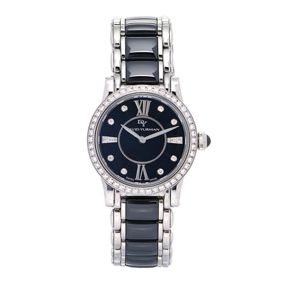 David Yurman Stainless Steel Ceramic Diamond Bezel 30mm Classic Quartz Watch Black 1 of 5