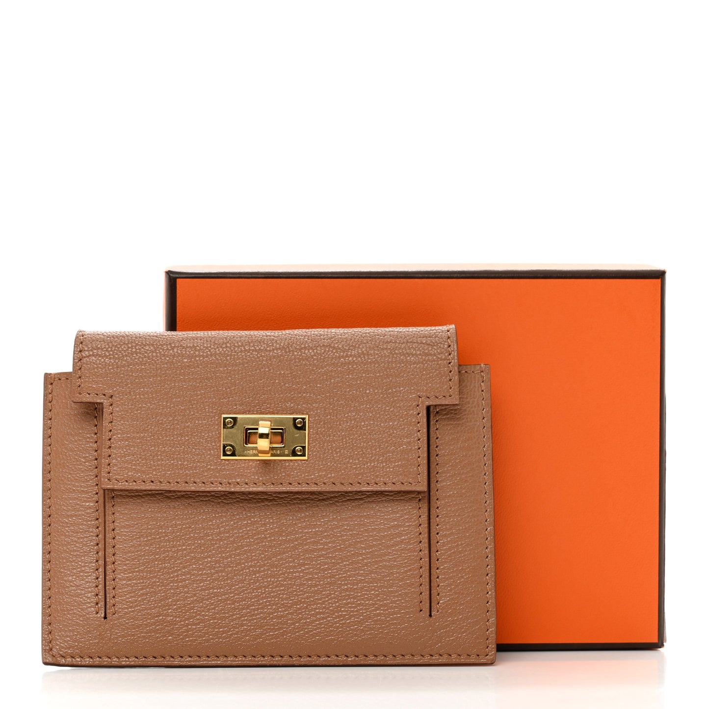Chevre Mysore Kelly Pocket Compact Wallet Quebracho