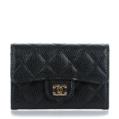 Chanel Caviar Quilted Flap Card Holder Black 1 of 8