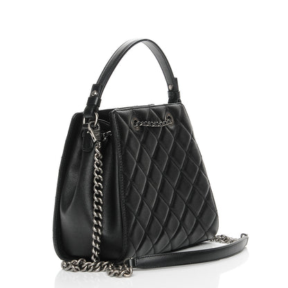 Chanel Caviar Quilted Small CC Bucket Bag Black 4 of 9