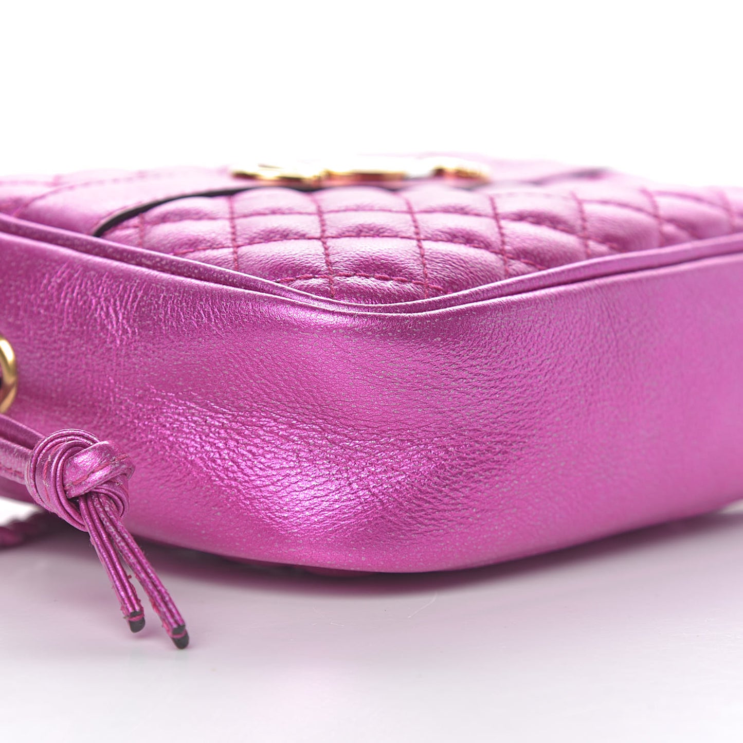 Laminated Nappa Trapuntata Mini Zumi Shoulder Bag Fuxia