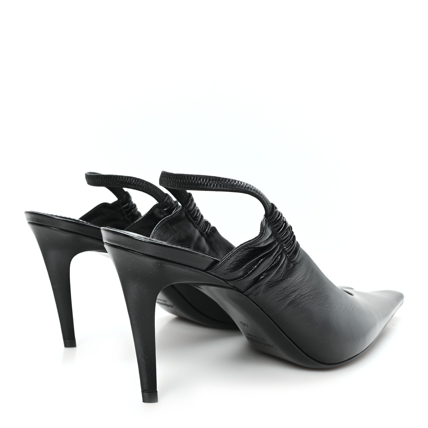 Saint Laurent Lambskin Anne-Marie 75 Slingback Pumps 40  40 Black 5 of 9