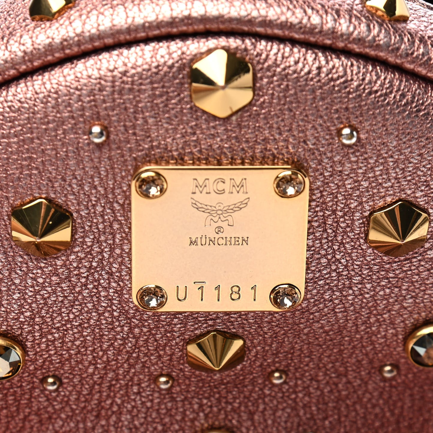 Metallic Calfskin Stud X-Mini Stark Bebe Boo Backpack Pink