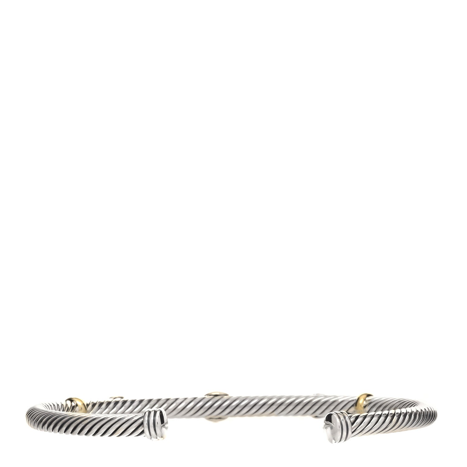 David Yurman Sterling Silver 18K Yellow Gold Black Onyx Ruby 4mm Renaissance Station Bracelet 2 of 4
