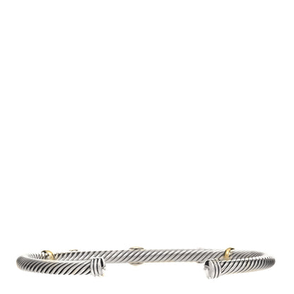 David Yurman Sterling Silver 18K Yellow Gold Black Onyx Ruby 4mm Renaissance Station Bracelet 2 of 4