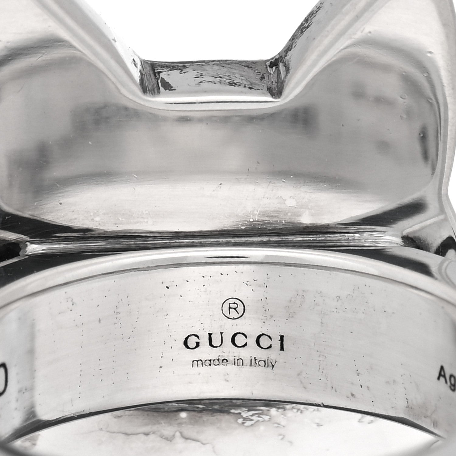 Gucci Sterling Silver Enamel Bosco Ring 50 5.25 4 of 4